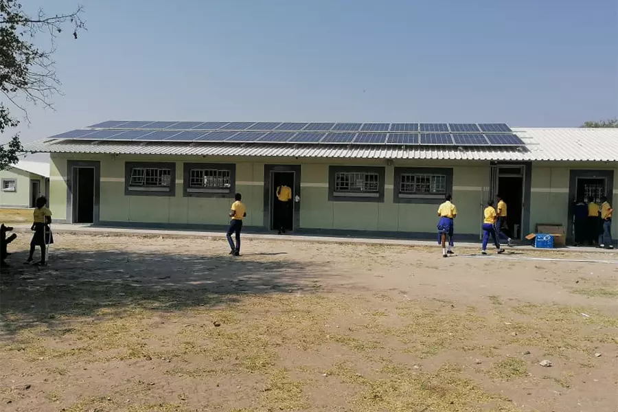 Photovoltaic battery system at Tsumkwe School